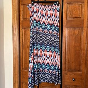Summer patterned maxi skirt
